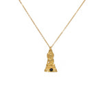 Collier doré bouddha et pierre - ONYX NOIRE
