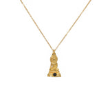 Collier doré bouddha et pierre - ONYX NOIRE