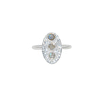 Bague martelée trio de pierre labradorite en argent 925 -