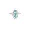 Bague martelée trio de pierre turquoise en argent 925 - 50 -