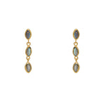 Boucles dorées et trio pierres gouttes - LABRADORITE