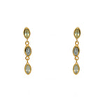 Boucles dorées et trio pierres gouttes - PREHNITE