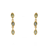 Boucles dorées et trio pierres gouttes - PREHNITE
