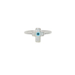 Bague oeil turc croix en argent 925 - Bagues