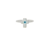 Bague oeil turc croix en argent 925 - Bagues
