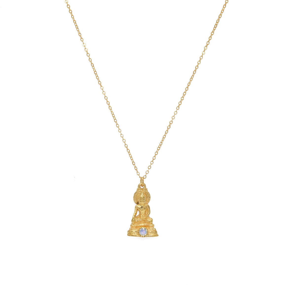 Collier doré bouddha et pierre - PIERRE DE LUNE