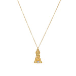 Collier doré bouddha et pierre - PIERRE DE LUNE