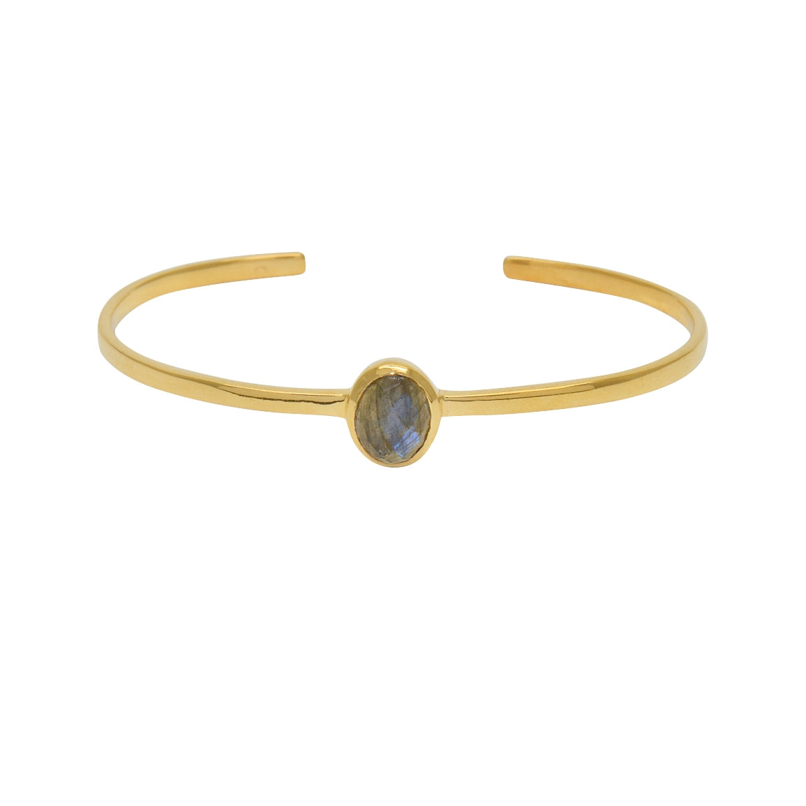Jonc doré ouvert pierre cabochon - LABRADORITE