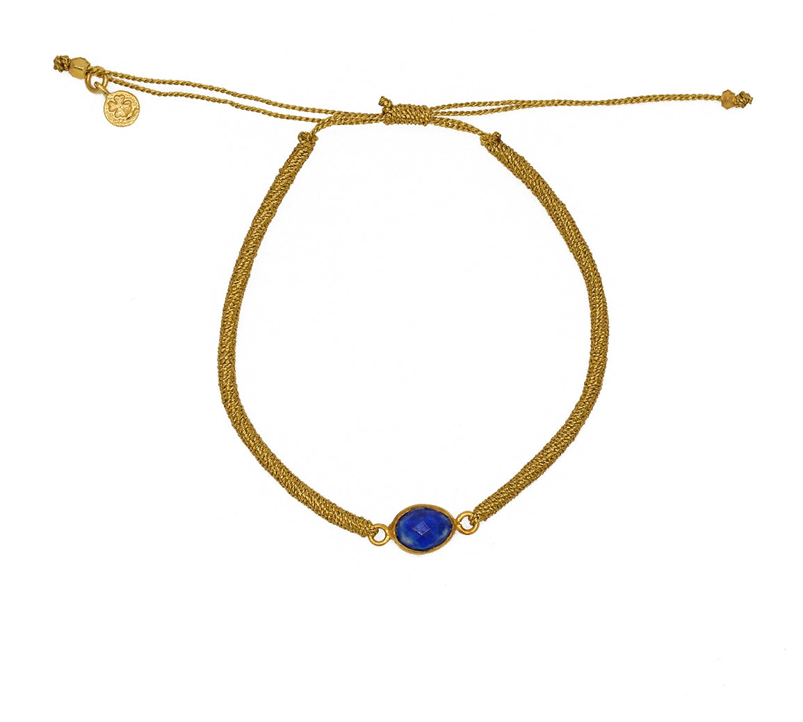 Bracelet tressé doré et pierre - LAPIS