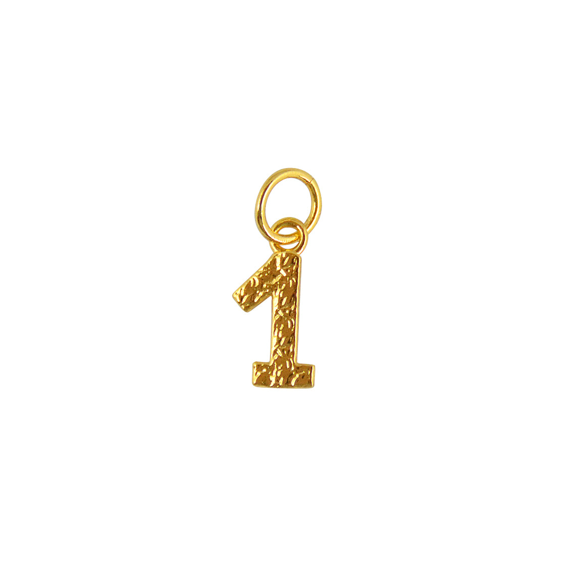 Collier doré chiffre martelé - 1