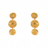 Gold-plated earrings with white zircons