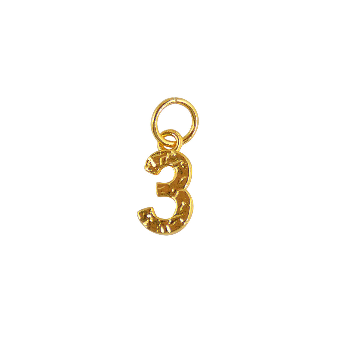 Collier doré chiffre martelé - 3