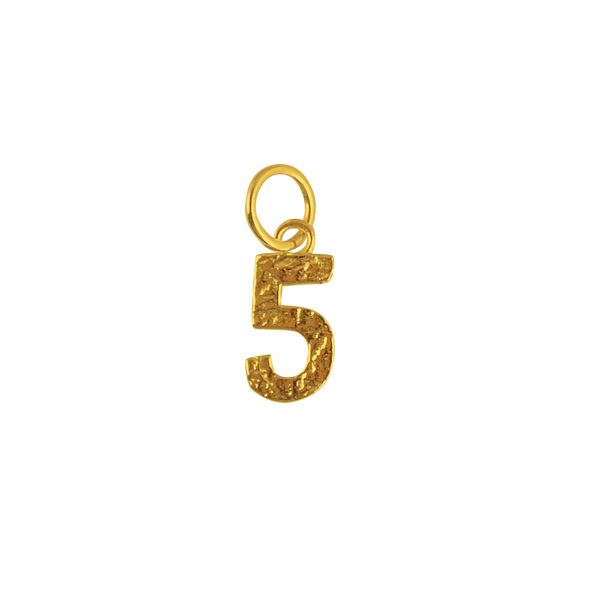Collier doré chiffre martelé - 5