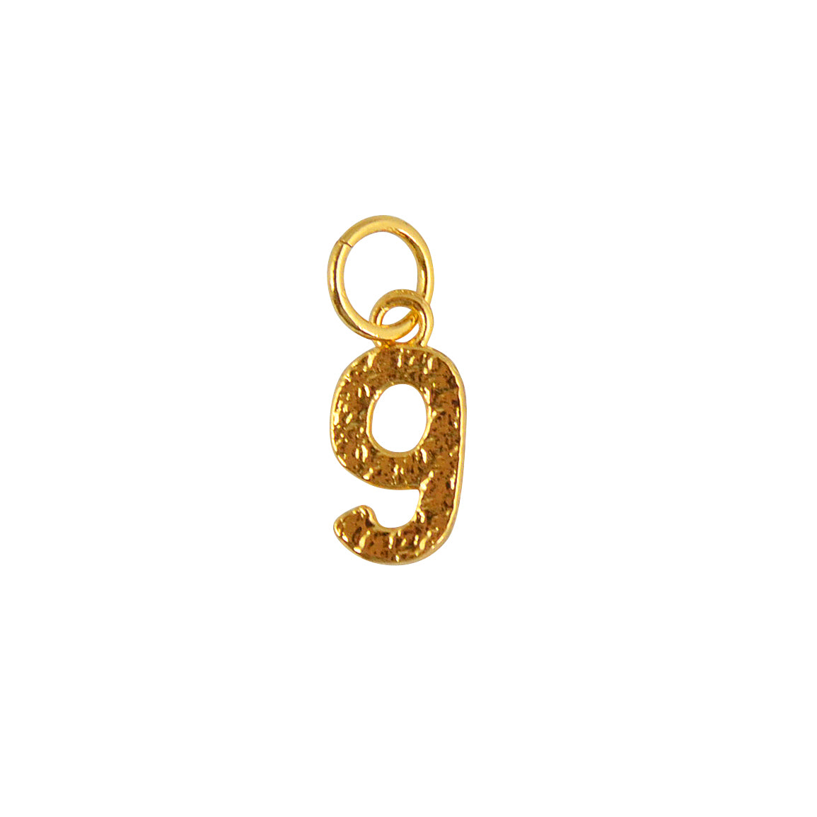 Collier doré chiffre martelé - 9