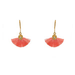 Boucles dorées soleil zircon et pompon coloré