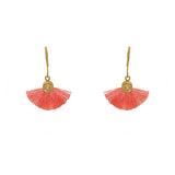Boucles dorées soleil zircon et pompon coloré
