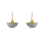 Boucles dorées soleil zircon et pompon coloré - GRIS