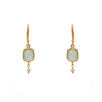 Boucles dorées pierre facettée - PREHNITE
