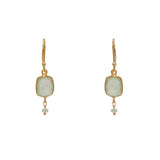 Boucles dorées pierre facettée - PREHNITE