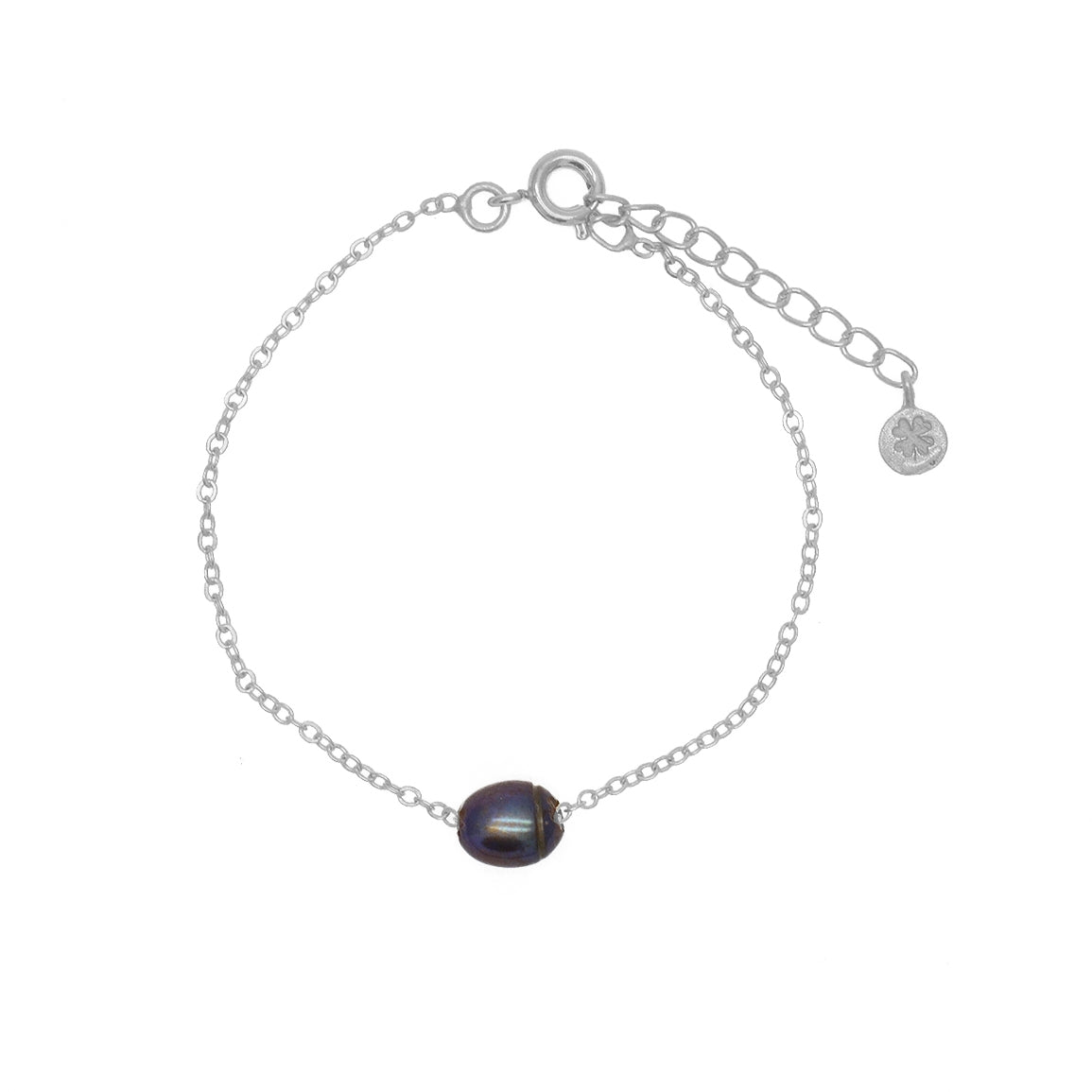 Bracelet argent 925 et perle de culture grise