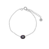 Bracelet argent 925 et perle de culture grise