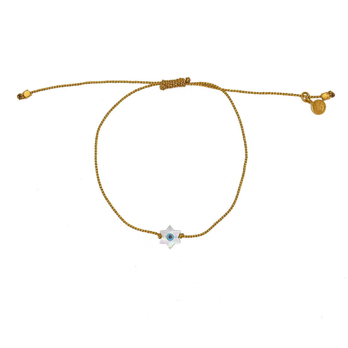 Bracelet tressé etoile de david en nacre - DORÉ