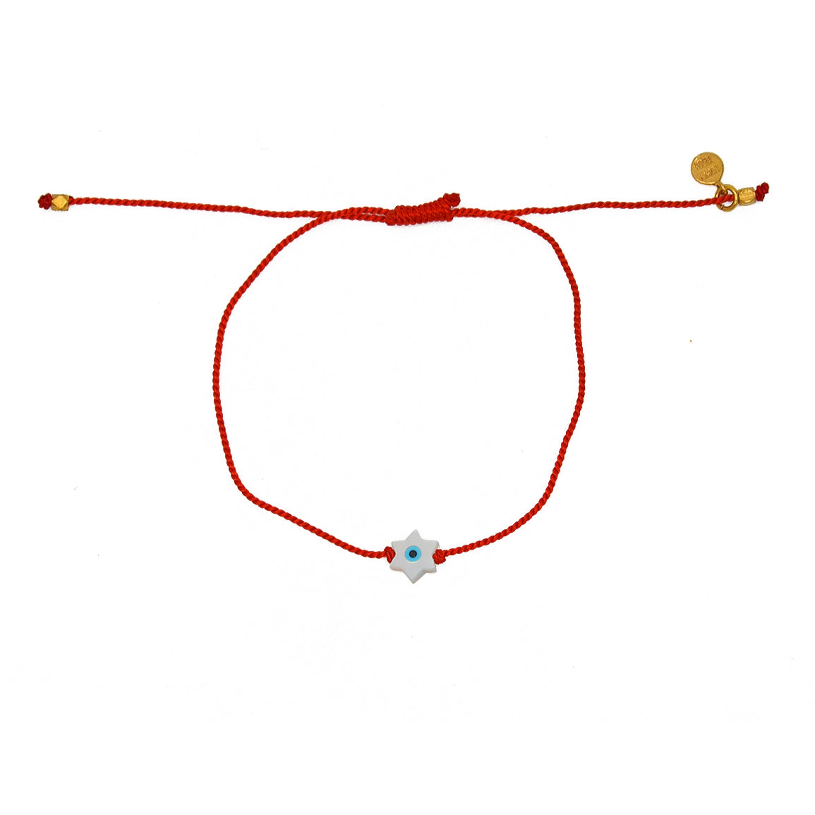 Bracelet tressé etoile de david en nacre - ROUGE