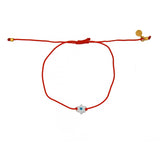Bracelet tressé etoile de david en nacre - ROUGE