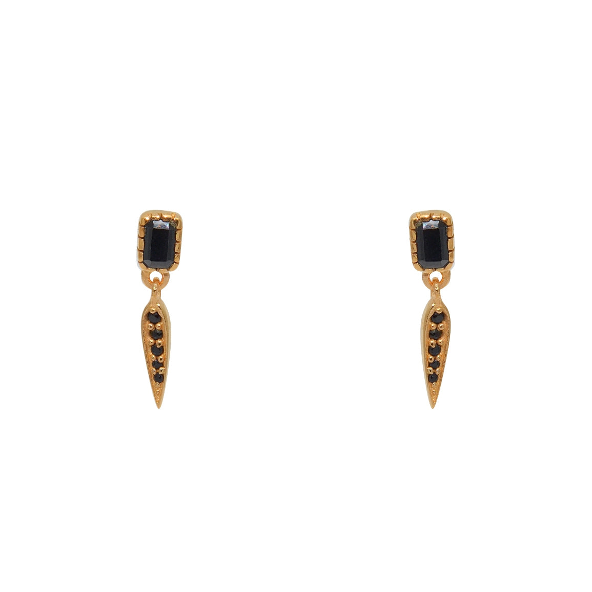 Boucles dorées pierre et pampille goutte zircons - ONYX