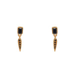 Boucles dorées pierre et pampille goutte zircons - ONYX