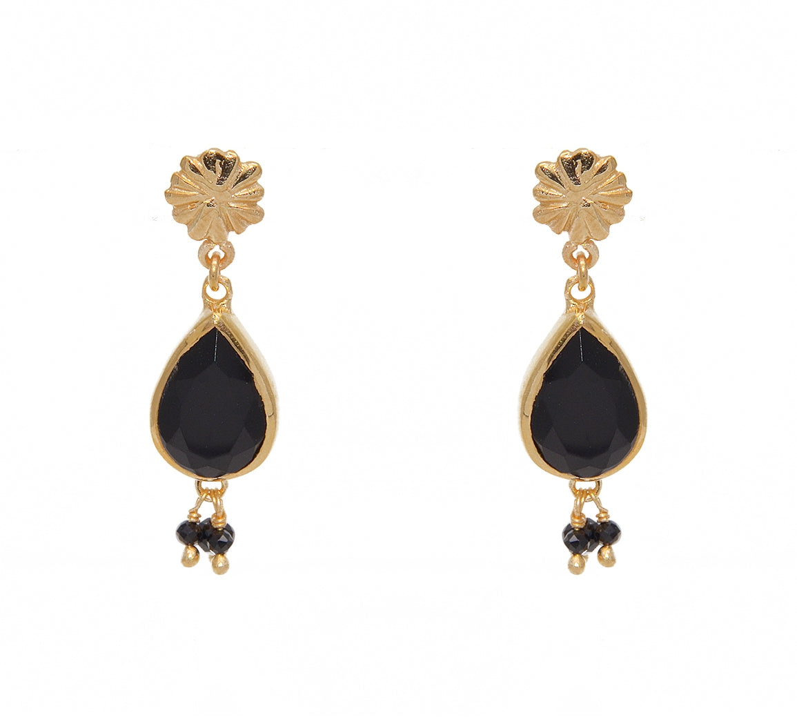 Boucles dorées et pierres - ONYX NOIRE