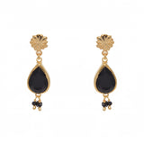 Boucles dorées et pierres - ONYX NOIRE