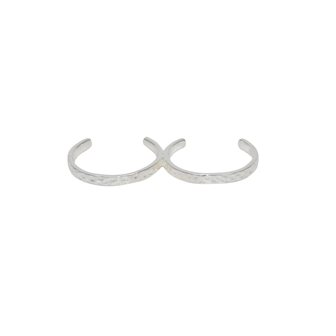 Bague double martelée en argent 925 - Bagues