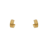 Mini triple gold hoop earrings