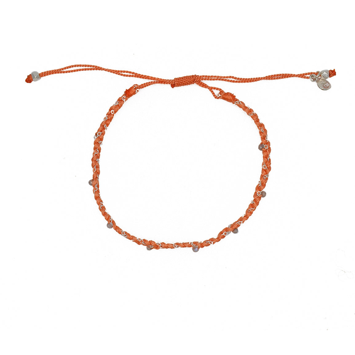 Bracelet argent 925 cordon et labradorite - CORAIL