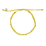 Bracelet argent 925 cordon et labradorite - JAUNE