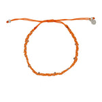 Bracelet argent 925 cordon et labradorite - ORANGE
