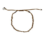 Bracelet argent 925 cordon et labradorite - CHOCOLAT