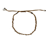 Bracelet argent 925 cordon et labradorite - CHOCOLAT