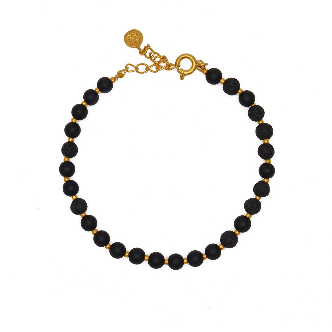 Bracelet doré et perles - AGATE GIVRÉE