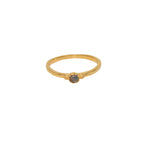 Bague dorée fine et petite pierre - 50 / LABRADORITE