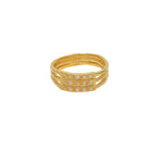 Bague dorée triple et zircons