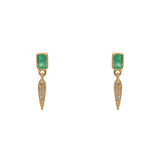 Boucles dorées pierre et pampille goutte zircons - ONYX