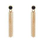 Boucles dorées pierres et chaînes - ONYX NOIRE