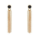 Boucles dorées pierres et chaînes - ONYX NOIRE