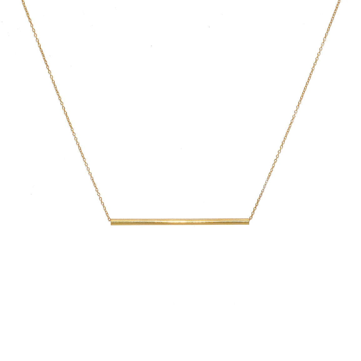 Collier doré grand tube