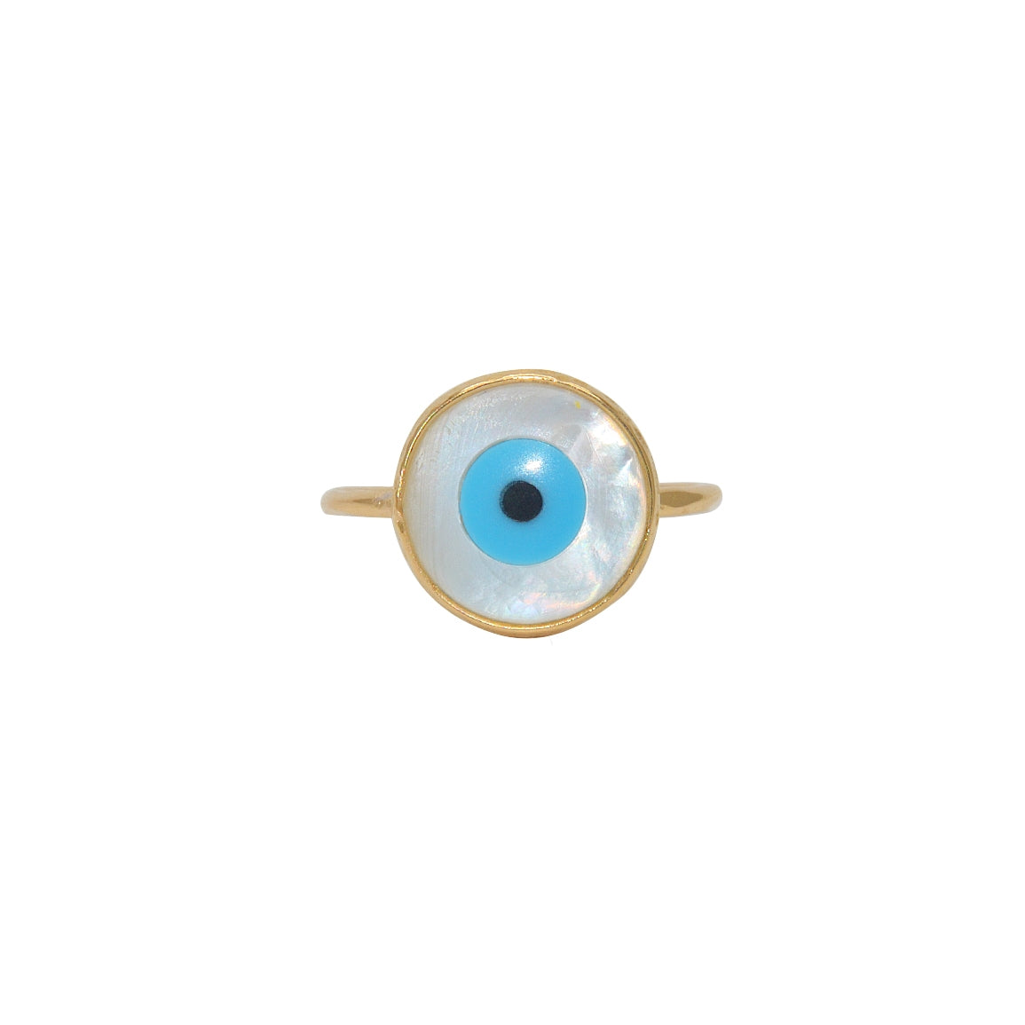 Bague dorée et oeil nacre - Bagues