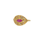 Bague dorée pierre ovale et zircons - 50 / RUBIS