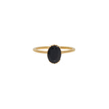 Bague dorée pierre ovale serti ouvert - 50 / ONYX NOIRE