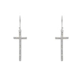 Boucles argent 925 croix zircons
